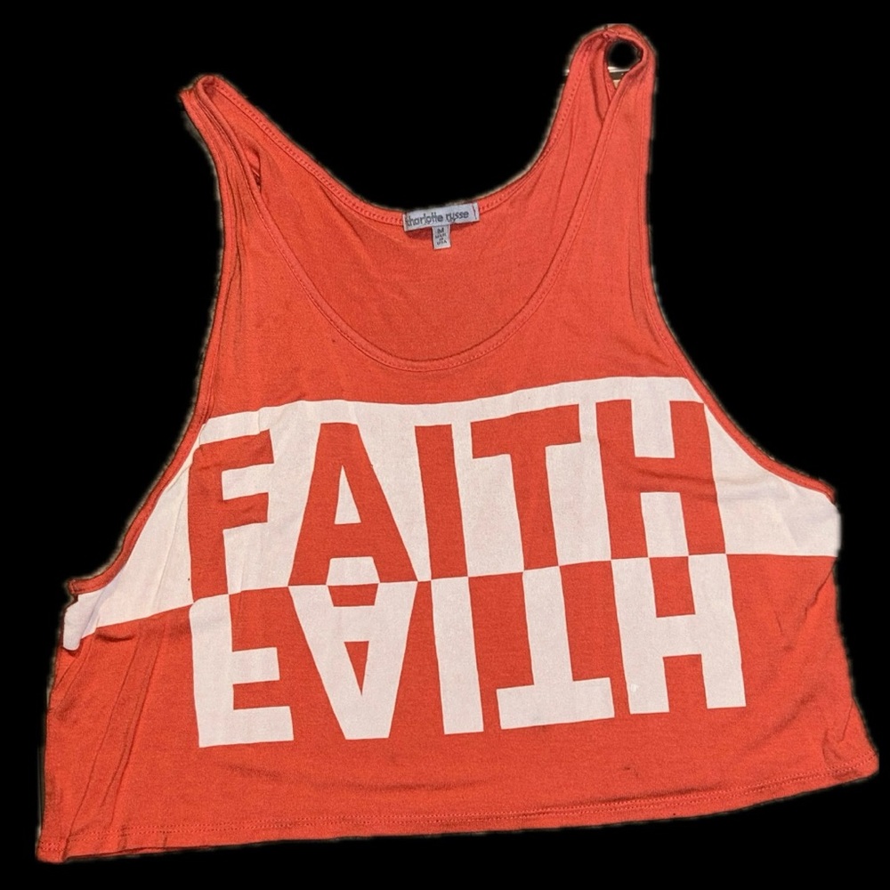 Charolette Russe Coral cropped tank top size M